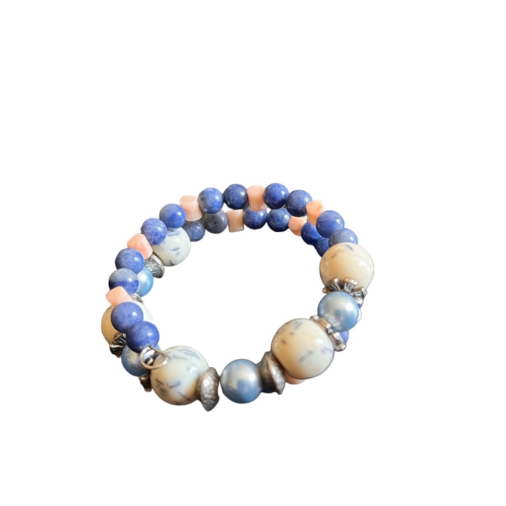 Porcelain gemstone bracelet handcrafted - Picture 3 of 4